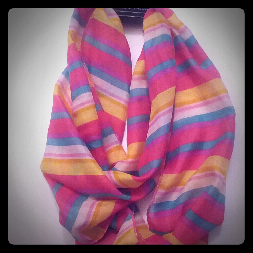 Striped Mulitcolor Infinity Scarf
